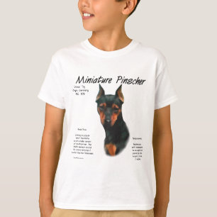 Camiseta Diseño de historial de Pinscher en miniatura (negr