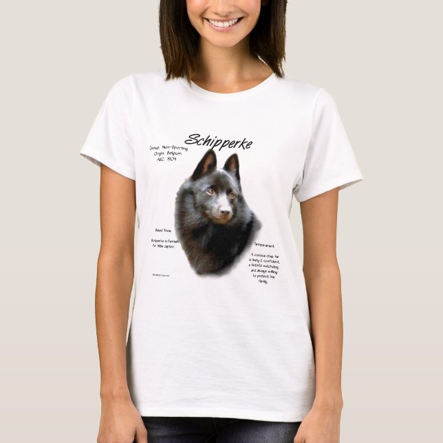 Camiseta Diseño de historial de Schipperke (Anverso)