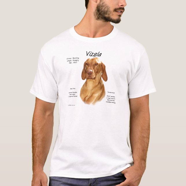 Camiseta Diseño de historial de Vizsla (Anverso)