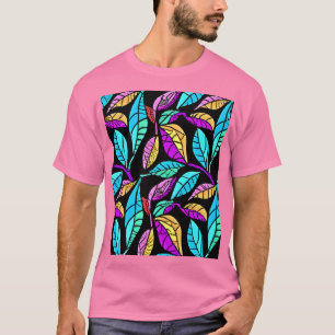 Camiseta Diseño de Hojas de Vidrio Teñido