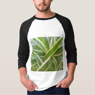 Camiseta Diseño de hojas florales verdes y blancas