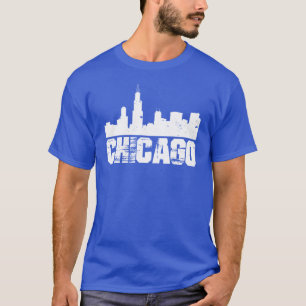 Camiseta Diseño de horizonte de Chicago invertido sobredime