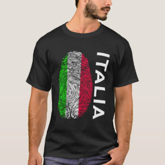 Camiseta Diseño de huellas dactilares de la bandera italian