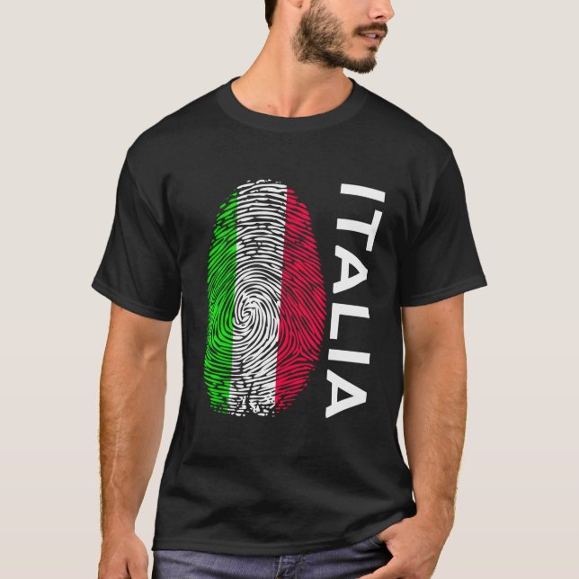 Camiseta Diseño de huellas dactilares de la bandera italian (Anverso)
