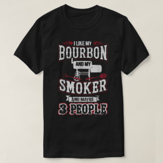 Camiseta Diseño de humor BBQ fumador Bourbon
