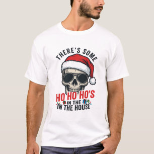 Camiseta Diseño de humor de cráneo de Navidad Ho Ho Ho