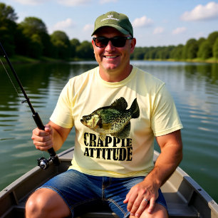 Camiseta Diseño de humor de pesca Actitud de Crappie Vida e