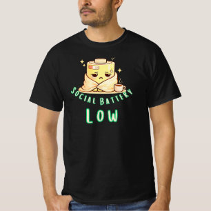 Camiseta Diseño de humor introvertido de batería social baj