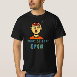 Camiseta Diseño de humor sobre cerebro con 37 pestañas abie