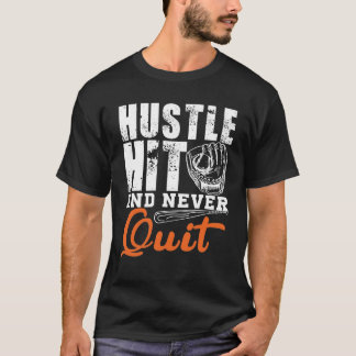 Camiseta Diseño de Hustle Hit Y Never Quit-Motive