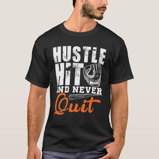 Camiseta Diseño de Hustle Hit Y Never Quit-Motive (Anverso)