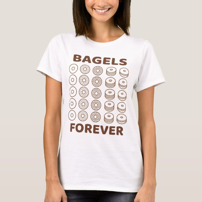 Camiseta Diseño de iconos mínimos de Bagels para siempre (Anverso)