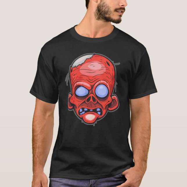 Camiseta Diseño de Ilustracion de cabeza zombi (Anverso)