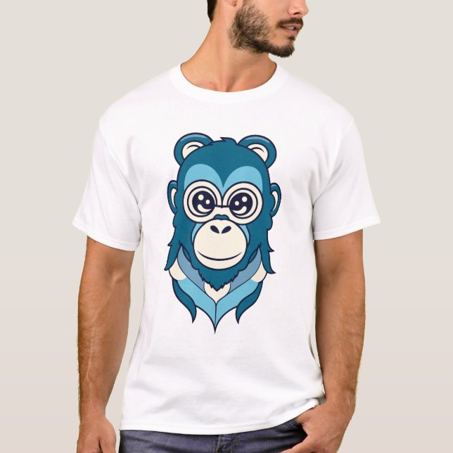 Camiseta Diseño de ilustracion de mono adorable (Anverso)