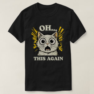 Camiseta Diseño de Ilustración de Reacción de Gato Expresiv