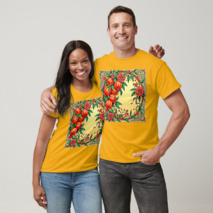 Camiseta Diseño de Ilustracion floral de otoño