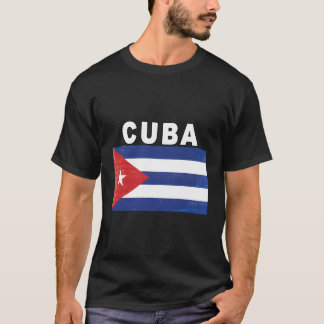 Camiseta Diseño de imagen perturbada de la bandera cubana