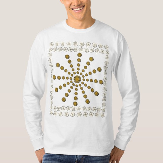 Camiseta Diseño de impresión de arte de dot al girasol de G (Anverso)