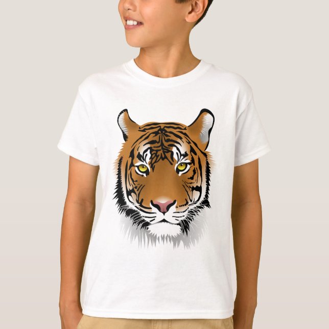 Camiseta Diseño de impresión de cabeza de tigre (Anverso)