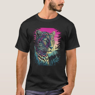 Camiseta Diseño de impresión de gato grande jaguar salvaje