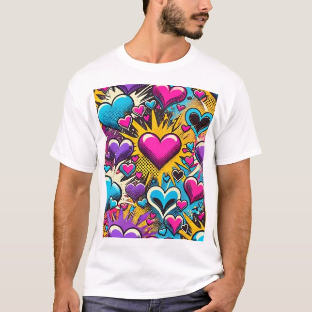 Camiseta Diseño de impresión de latido de San Valentín (Anverso)