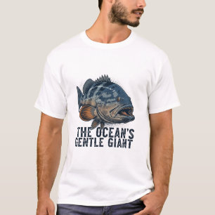 Camiseta diseño de impresión de pesca de mero gigante para 