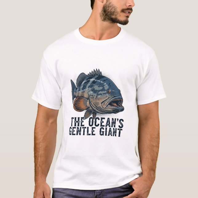 Camiseta diseño de impresión de pesca de mero gigante para  (Anverso)