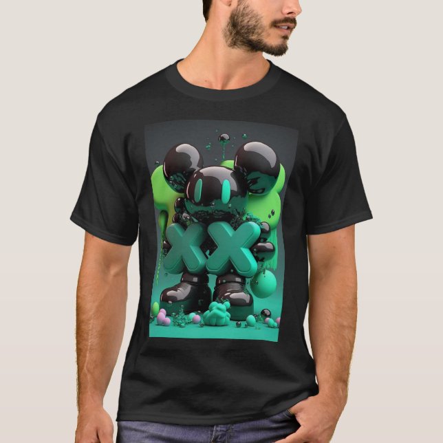 Camiseta Diseño de impresión Metalizado de Hypebeast Kaws (Anverso)