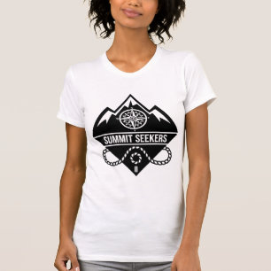 Camiseta Diseño de Insignia de Escalada de Montaña Buscador