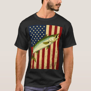 Camiseta Diseño de insignia de pesca de Mahi Mahi bandera a