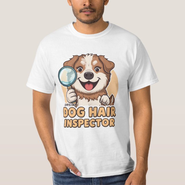 Camiseta Diseño de inspector de pelo de perro divertido (Anverso)