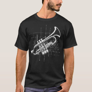 Camiseta diseño de instrumentos de trompeta