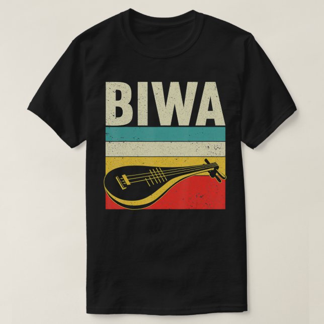 Camiseta Diseño de instrumentos retro asiáticos BIWA para m (Diseño del anverso)