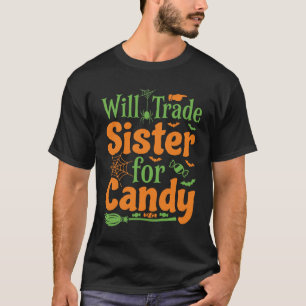 Camiseta Diseño de intercambio de dulces de hermana de Hall