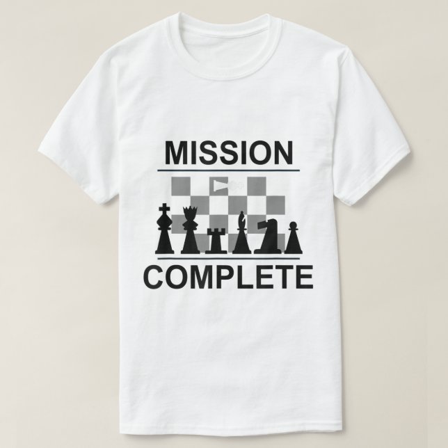 Camiseta Diseño de jaque mate de ajedrez de misión completa (Diseño del anverso)