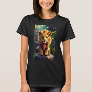 Camiseta Diseño de jardín de fantasía león lindo de fantasí