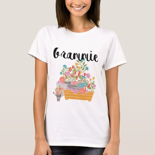 Camiseta Diseño de jardines de flores de gramíneas (Anverso)