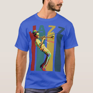 Camiseta Diseño de Jazz Retro con trompetista de jazz 1