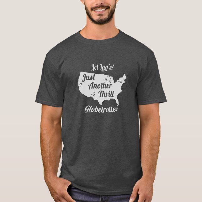 Camiseta Diseño de Jet Lag Gris Gainsboro Color (Anverso)