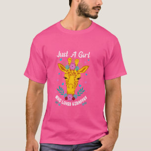 Camiseta Diseño de jirafa para Chicas amantes de animales e