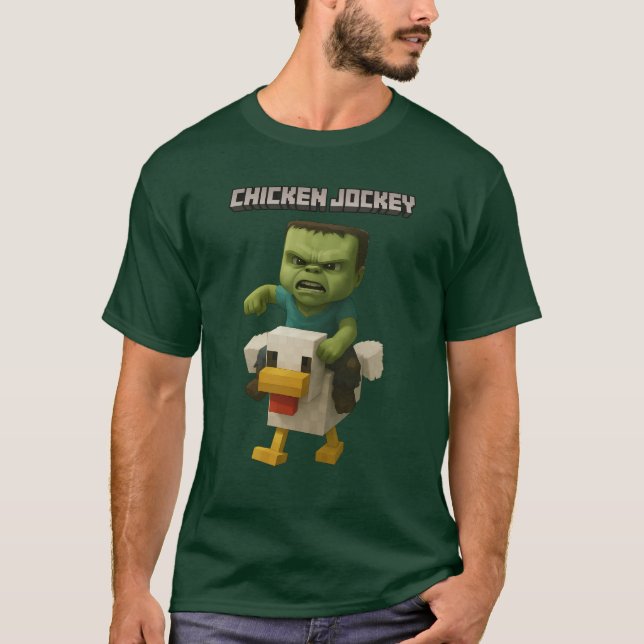 Camiseta Diseño de jockey sobre pollo para niños - Baby Zom (Anverso)