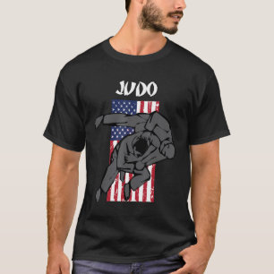 Camiseta Diseño de Judo con Emblem y bandera de Estados Uni
