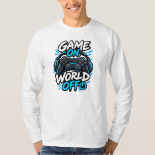 Camiseta Diseño de juego activado mundo desactivado para ju