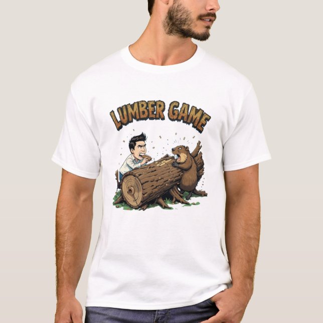Camiseta Diseño de juegos de lumbreras: castor frente a com (Anverso)