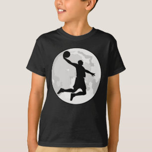 Camiseta Diseño de jugador de baloncesto en la luna