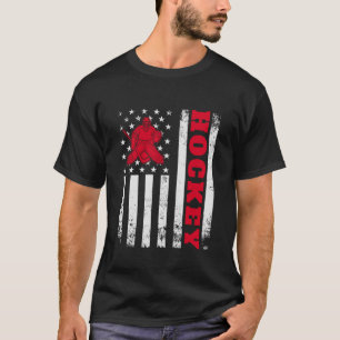 Camiseta Diseño de jugador de palo de hockey bandera de EE.