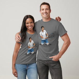 Camiseta Diseño de Jugador Estratégico de Tenis de Rebanada