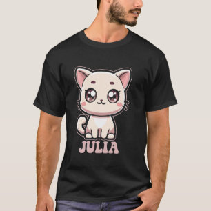 Camiseta Diseño de Julia gatito lindo para chicas nombre Ju