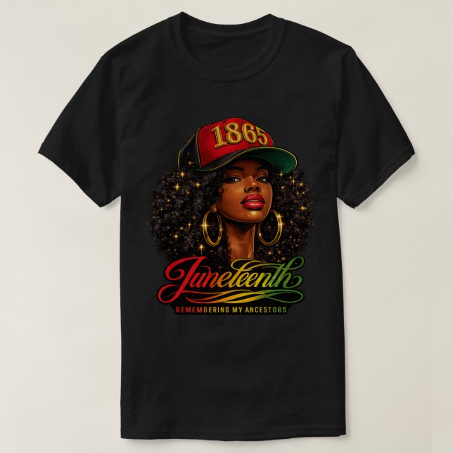 Camiseta Diseño de Juneteenth 1865 Recordando a los Ancestr (Diseño del anverso)