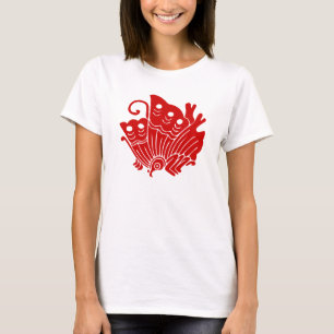 Camiseta Diseño de Kamon japonés con mariposa asiática